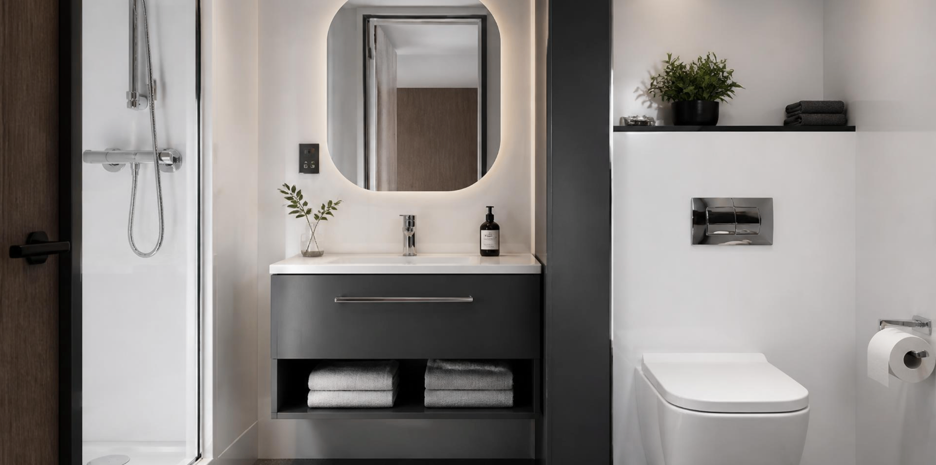 Finished GRP bathroom pod interior