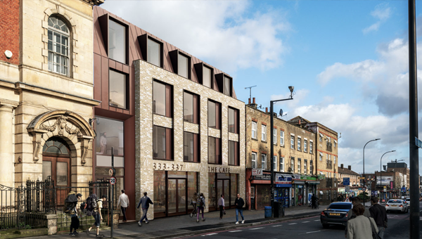Architectural visualisation of the 333 – 337 New Cross Road development in Lewisham
