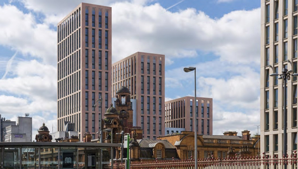 Architectural visualisation of the Echo Street development in Manchester