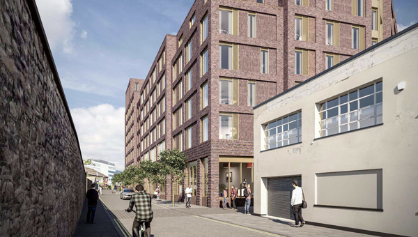 Architectural visualisation of the Gas Lane development in Bristol