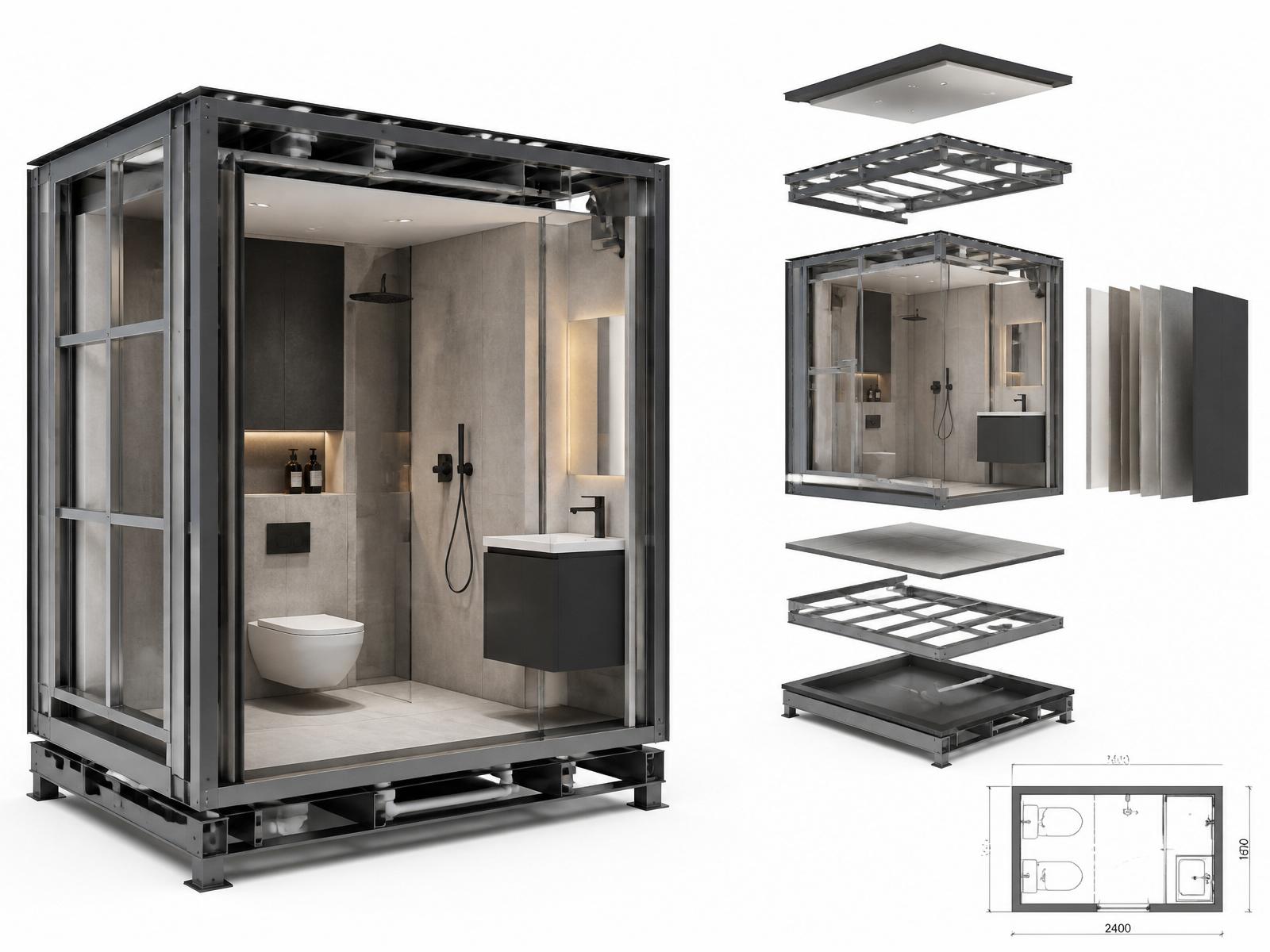 Steel framed pod