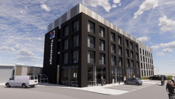 Architectural visualisation of the Travelodge - Abbey Wood development in Stoke Gifford