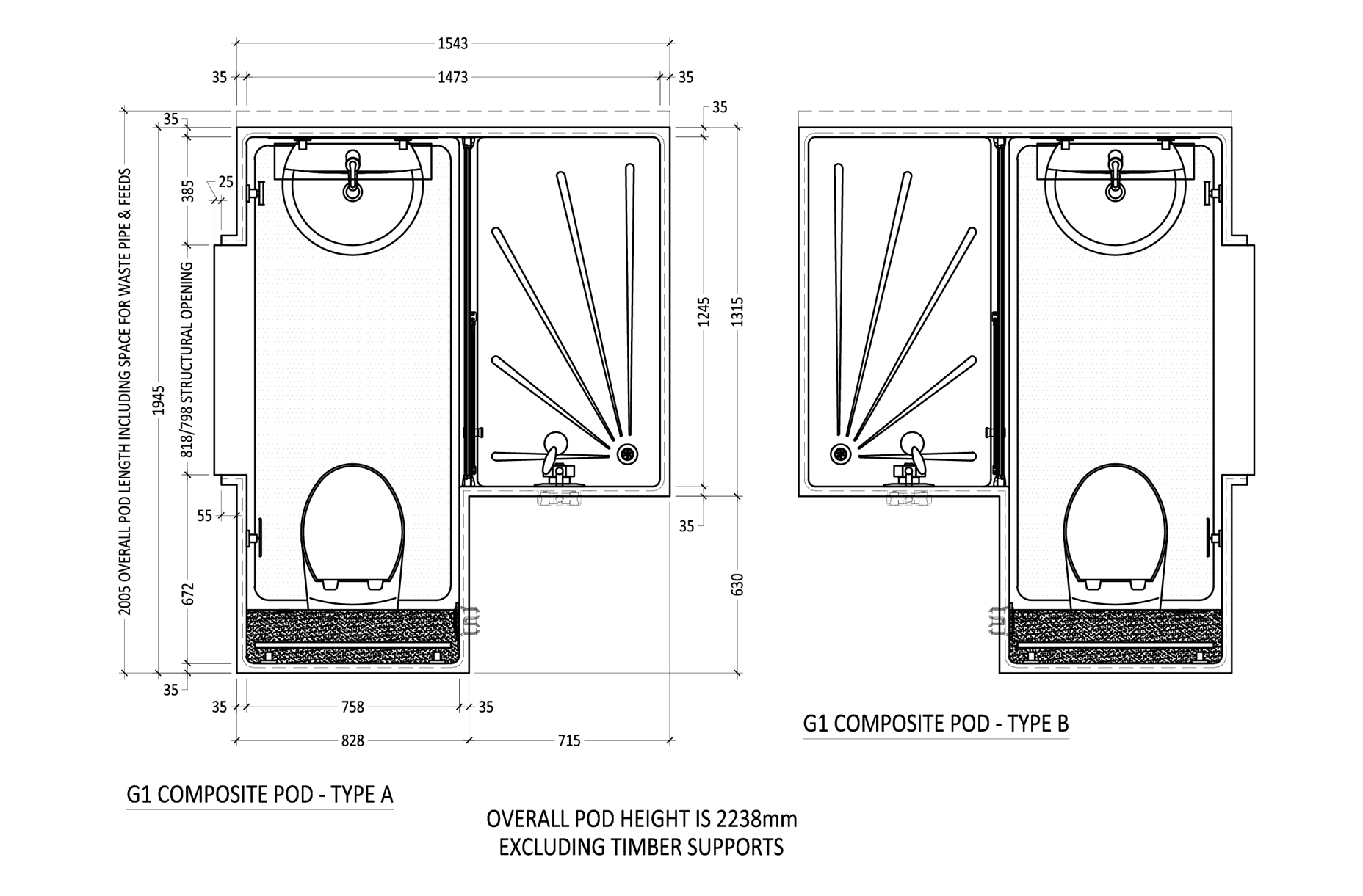 G1 Composite Bathroom Pod