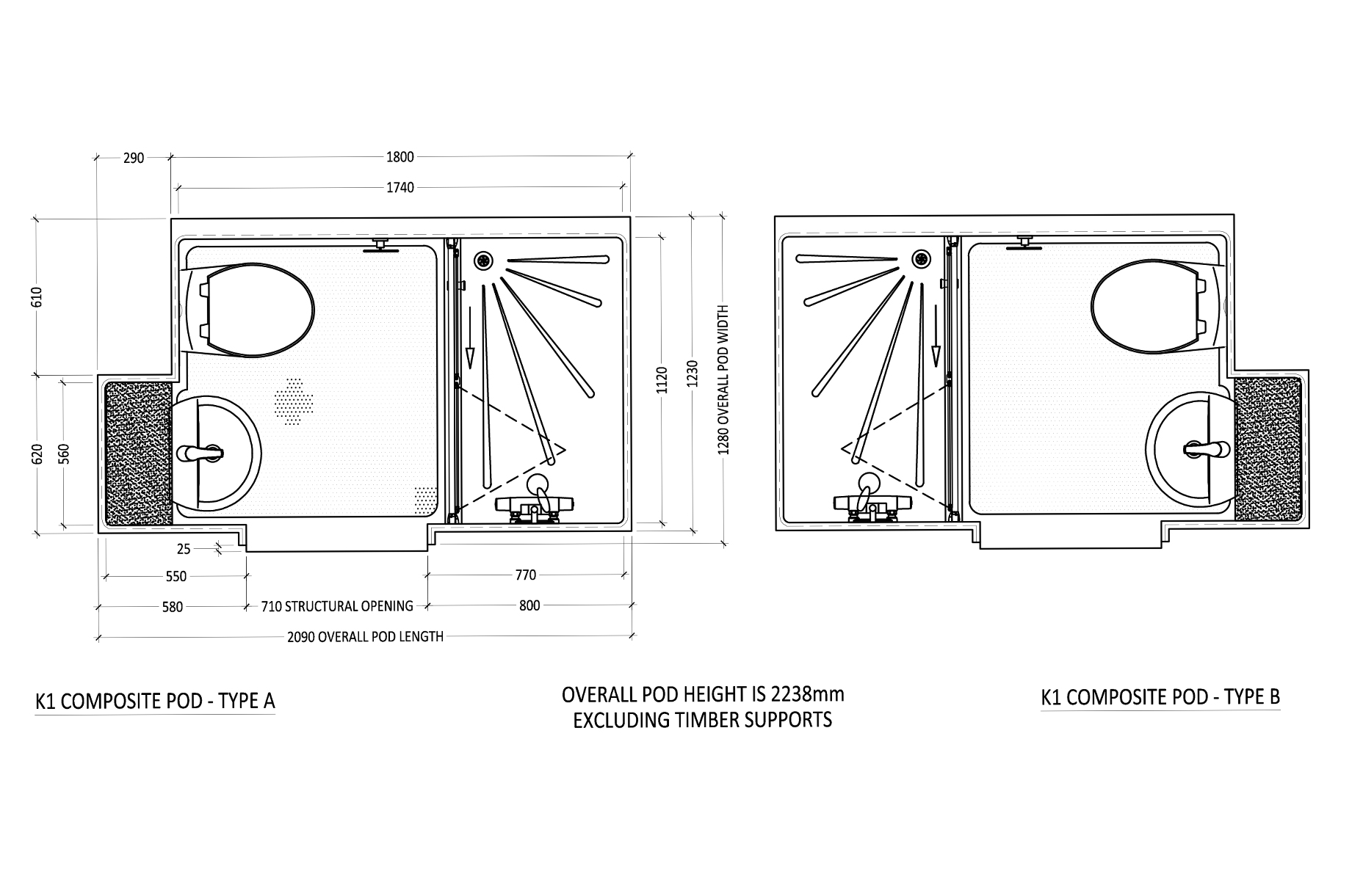 K1 Composite Bathroom Pod